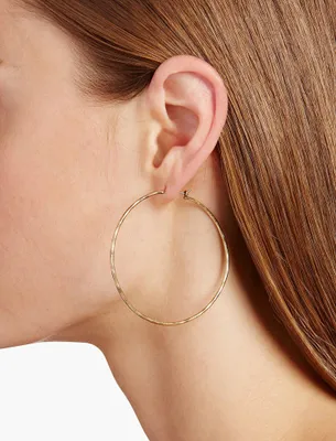 BIG HAMMERED HOOP EARRINGS