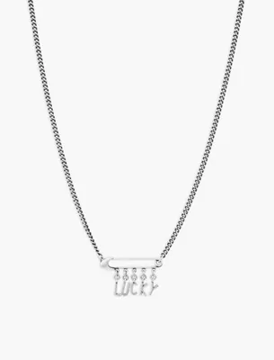 LUCKY SAFETY PIN CHARM NECKLACE