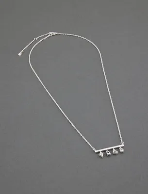 STERLING SILVER BAR CHARM NECKLACE