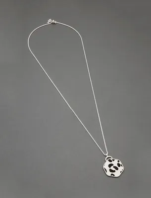 COW PRINT PENDANT NECKLACE