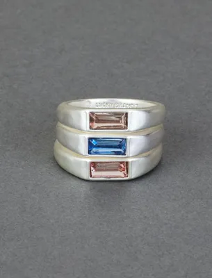 MULTI COLOR SET STONE RING STACK