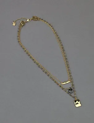 HEART LOCK CHARM LAYER NECKLACE