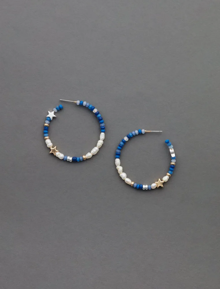 beaded hoop earring