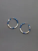 beaded hoop earring