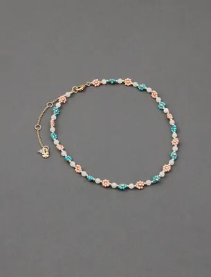 DAISY BEADED COLLAR NECKLACE