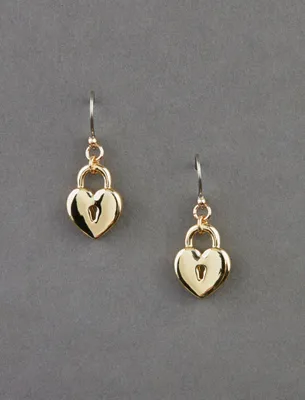 HEART LOCK DROP EARRING