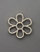 PAVE GOLD FLOWER BROOCH