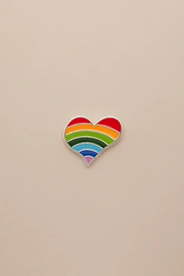 ENAMEL RAINBOW HEART PIN