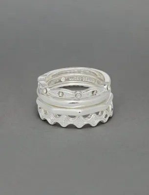 shine pave ring stack