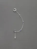 blue ear cuff chain