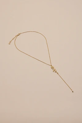 CARVED ROSE LARIAT NECKLACE