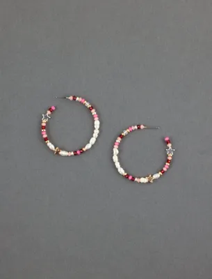 beaded hoop earring