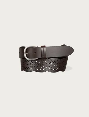 TAPERED PERFORATED LEATHER BELT