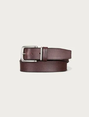 LEATHER JEAN BELT WITH METAL AND KEEPER
