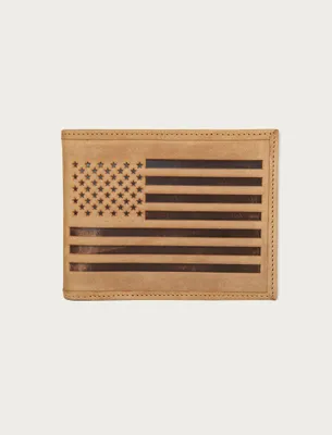 FLAG EMBOSSED LEATHER BIFOLD WALLET