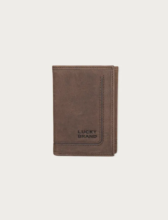 Lucky Brand Men's Western Embossed Leather Bifold Wallet - Brown