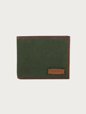 CANVAS WITH LEATHER TRIM BIFOLD WALLET