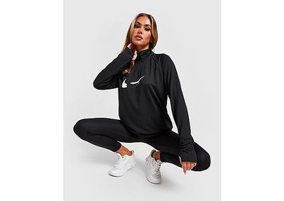 Nike Haut de running intermédiaire à 1/4 de zip Nike Dri-FIT Swoosh Run pour Femme - Black/Off-Noir/White