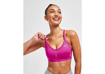 Nike Brassière de sport rembourrée à maintien léger et col en V Nike Dri-FIT Indy pour Femme - Active Pink/Active Pink/Active Pink/White