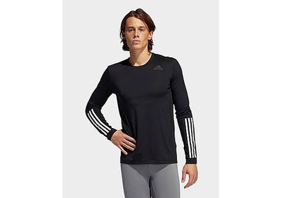 adidas Haut Techfit 3-Stripes Fitted Long Sleeve - Black