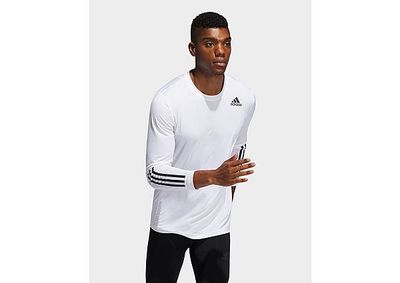 adidas Haut Techfit 3-Stripes Fitted Long Sleeve - White