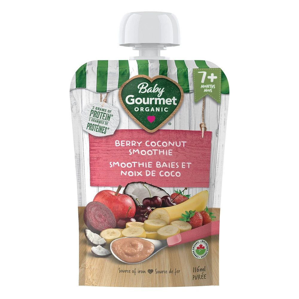 Baby Gourmet Organic Puree Berry Coconut Smoothie, Puree - 116 mL