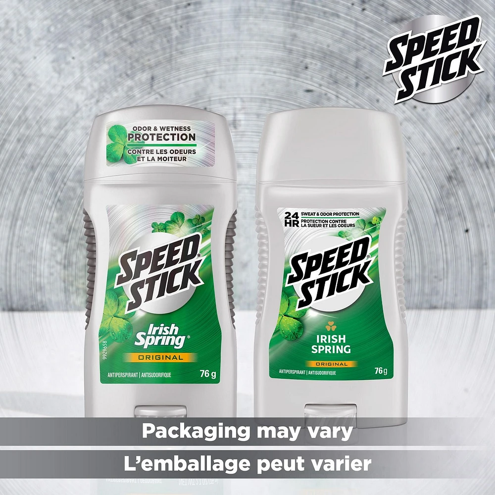 Speed Stick Antiperspirant Deodorant For Men, Irish Spring Scent, 2.7 oz, 76 g