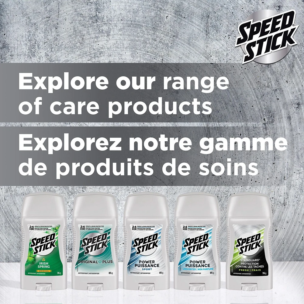 Speed Stick Antiperspirant Deodorant For Men, Irish Spring Scent, 2.7 oz, 76 g