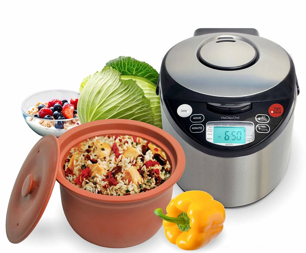 Vitaclay Smart Organic 8-Cup Multicooker with High-Fire Clay Pot