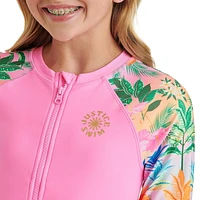 Justice Girls' Long Sleeve Rash Guard 1-Piece, Sizes XS-XL