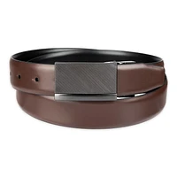 Tailored Flex by Haggar Men's Two-In-One Reversible Plaque Buckle Belt