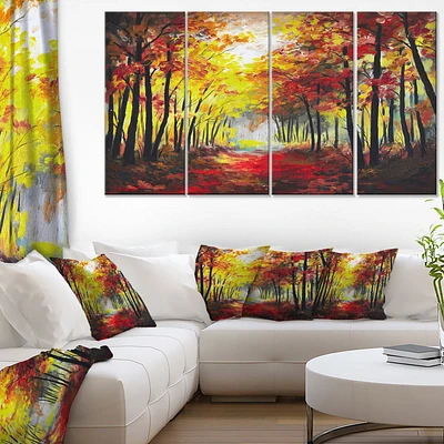 Design Art Walk through Autumn Forest Canvas Print