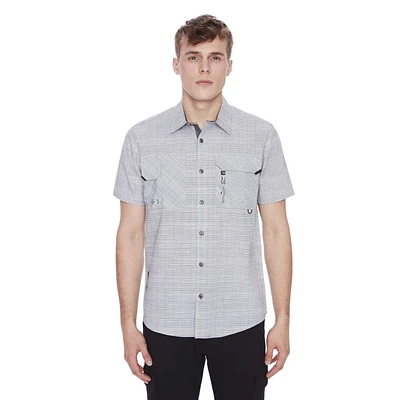 Chemise manches courtes avec poche pour homme Dark Black Tailles P-TTG