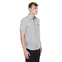 Chemise manches courtes avec poche pour homme Dark Black Tailles P-TTG