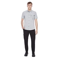 Chemise manches courtes avec poche pour homme Dark Black Tailles P-TTG