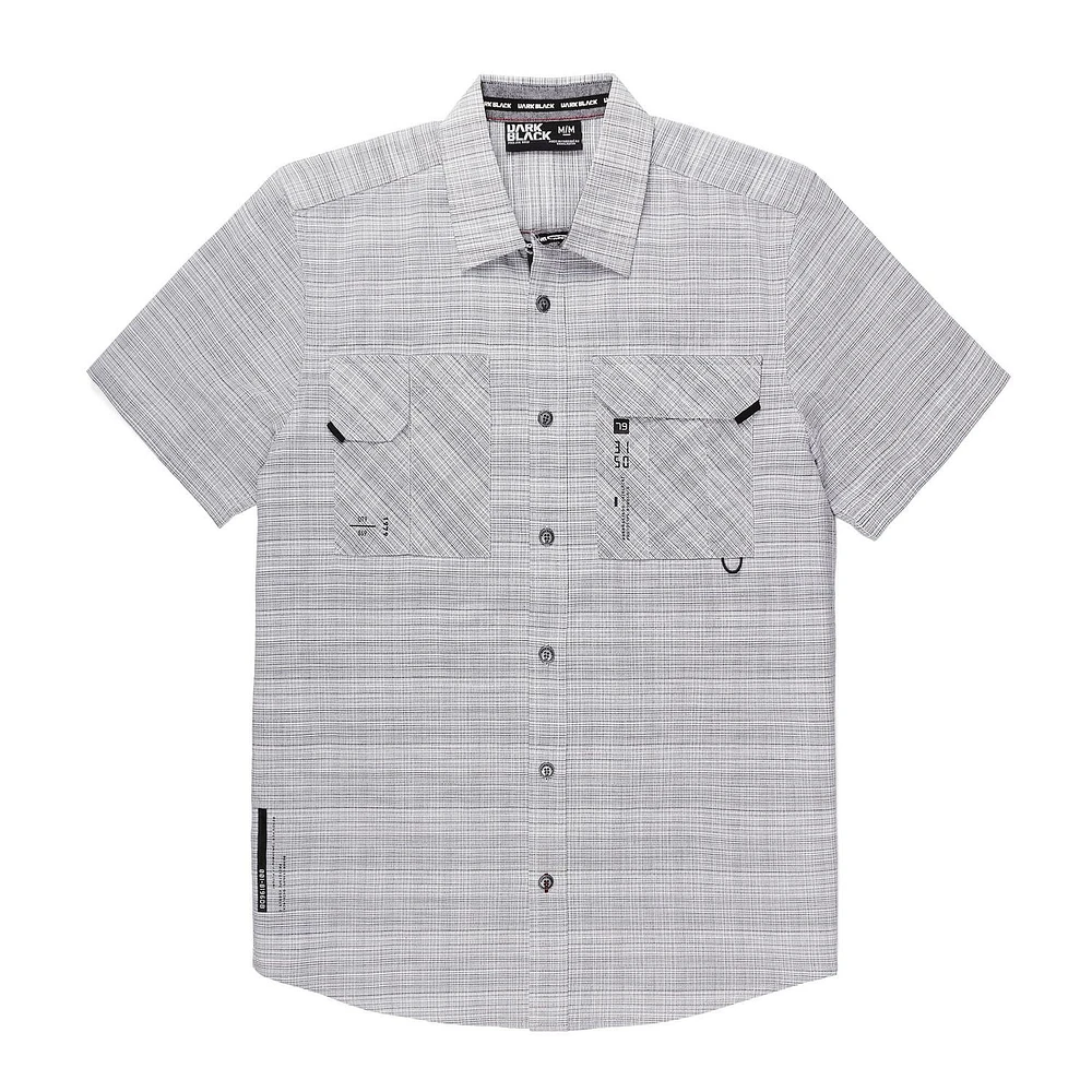 Chemise manches courtes avec poche pour homme Dark Black Tailles P-TTG