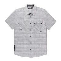Chemise manches courtes avec poche pour homme Dark Black Tailles P-TTG