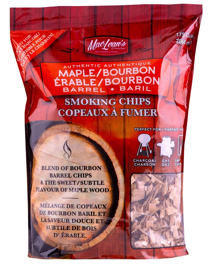 MacLean's Maple/Bourbon BBQ Smoking Chips, 175 Cubic Inch Bag