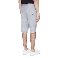 Dark Black Men's Belted Cargo Capri Short