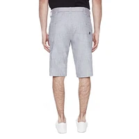 Dark Black Men's Belted Cargo Capri Short