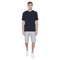 Dark Black Men's Belted Cargo Capri Short