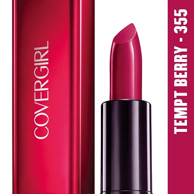 COVERGIRL Exhibitionist Crème Rouge à lèvres, formulé avec du beurre de karité, des huiles d'avocat, de noix de coco et d'oméga pour une hydratation 24 heures