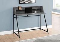 Monarch Specialties Computer Desk, Home Office, Laptop, Storage Shelves, 48"l, Work, Metal, Laminate, Grey, Black, Contemporary, Modern