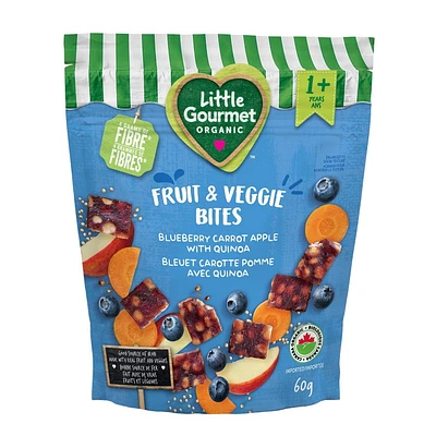 Little Gourmet Organic Fruit & Veggies Bites Blueberry Carrot Apple with Quinoa