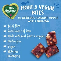 Little Gourmet Organic Fruit & Veggies Bites Blueberry Carrot Apple with Quinoa
