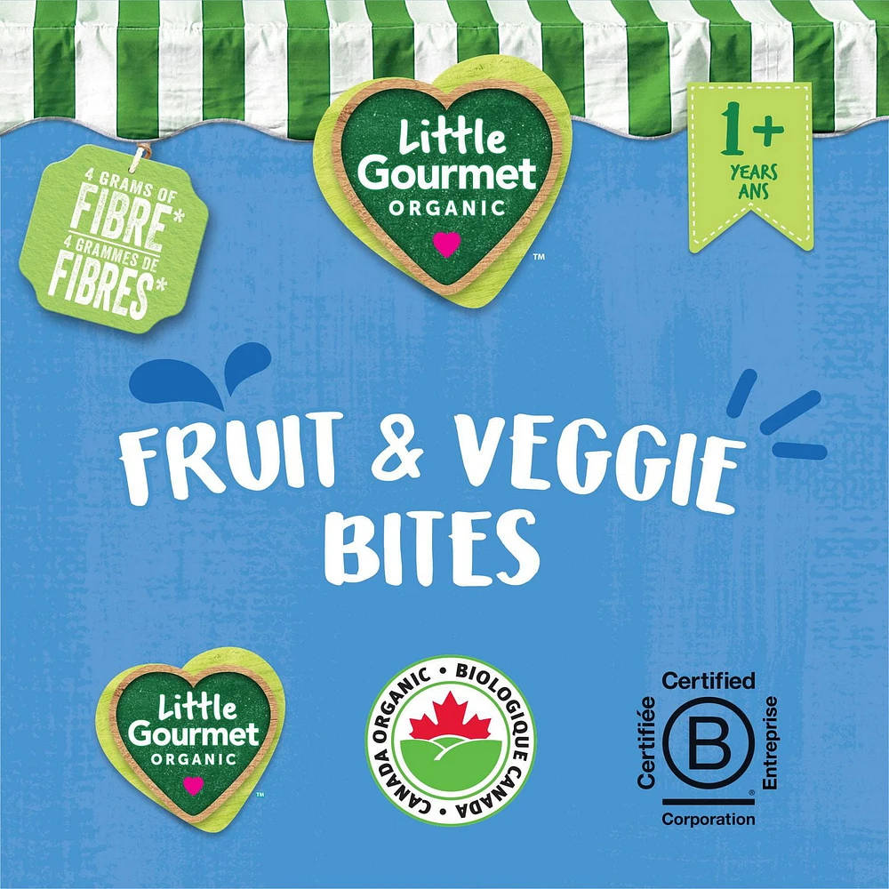 Little Gourmet Organic Fruit & Veggies Bites Blueberry Carrot Apple with Quinoa