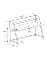 Monarch Specialties Computer Desk, Home Office, Laptop, Storage Shelves, 48"l, Work, Metal, Laminate, White Marble Look, Black, Contemporary, Modern