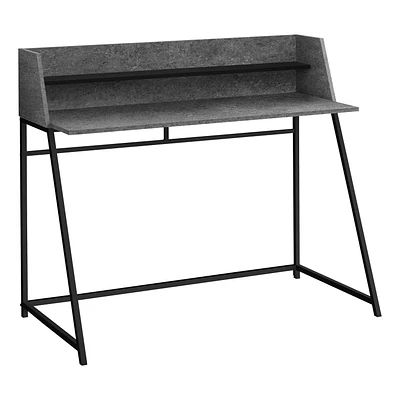 Monarch Specialties Bureau, Bureau À Domicile, Ordinateur Portable, Étagères De Rangement, 48"l, Travail, Métal, Stratifié, Gris, Noir, Contemporain, Moderne