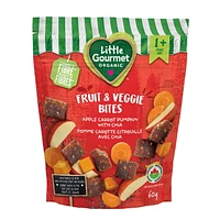 Little Gourmet Organic Fruit & Veggies Bites Blueberry Carrot Apple with Quinoa, Fruit and Veggie Bites - 60g