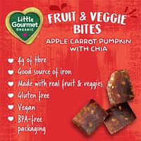 Little Gourmet Organic Fruit & Veggies Bites Blueberry Carrot Apple with Quinoa, Fruit and Veggie Bites - 60g